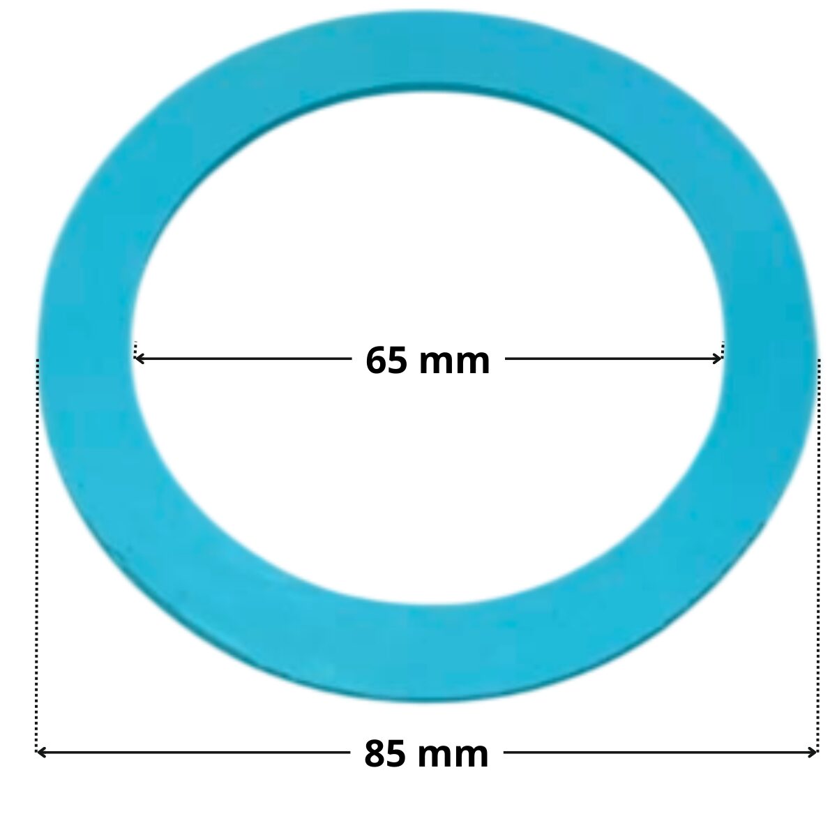 Guarnizioni in EPDM ricambio per Faro Led con montaggio su bocchetta a parete Pool’s con quote dimensionali: diametro esterno 85 mm e diametro interno 65 mm