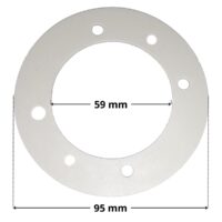 Guarnizioni ricambio per nuova bocchetta a parete Pool's con quote dimensionali: diametro esterno 95 mm, diametro interno 59 mm