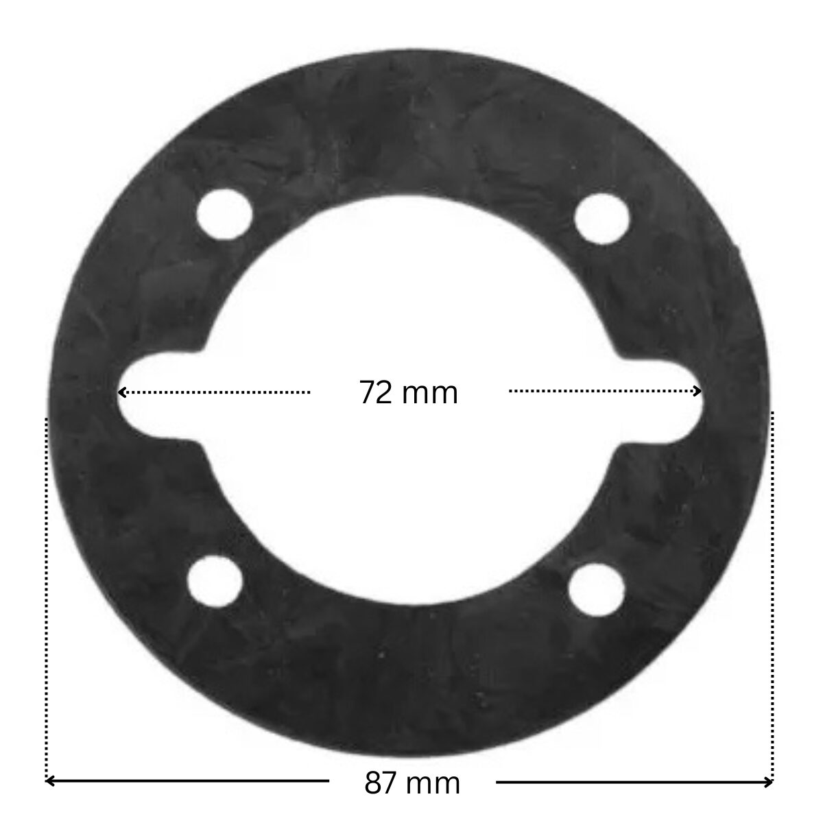 Guarnizione ricambio per bocchetta a parete SP1411E19D e SP1411ELL19D Hayward con quote diemnsionali: diametro esterno 87 mm e diametro interno 72 mm