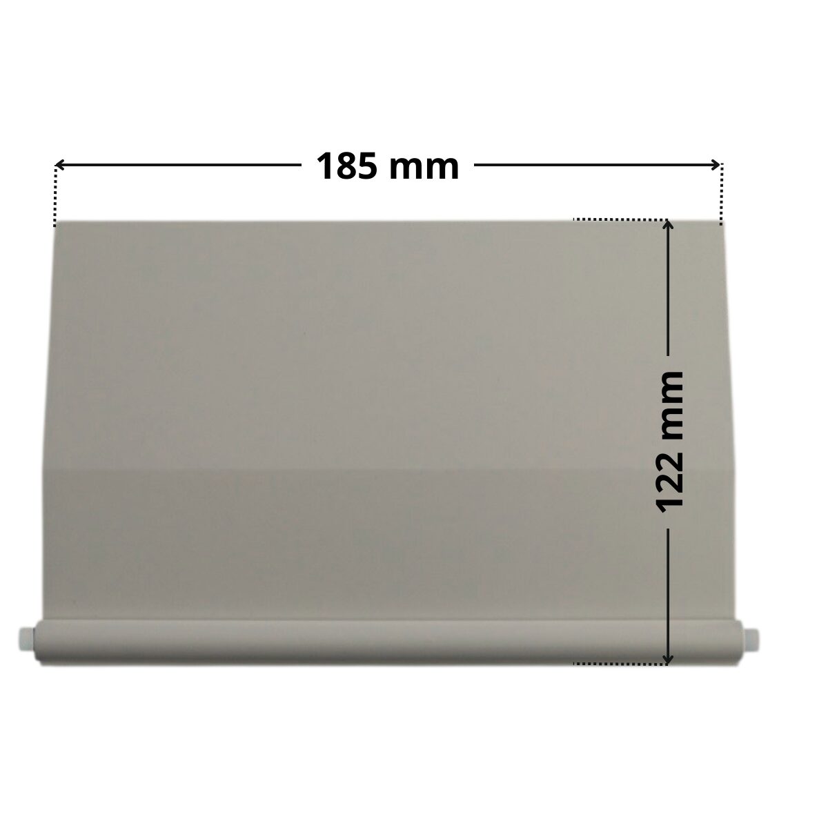 Kit composto da battente e perno, vista frontale, ricambio per skimmer 3118 e 3119 Cofies con quote dimensionali: larghezza 185 mm, altezza 122 mm