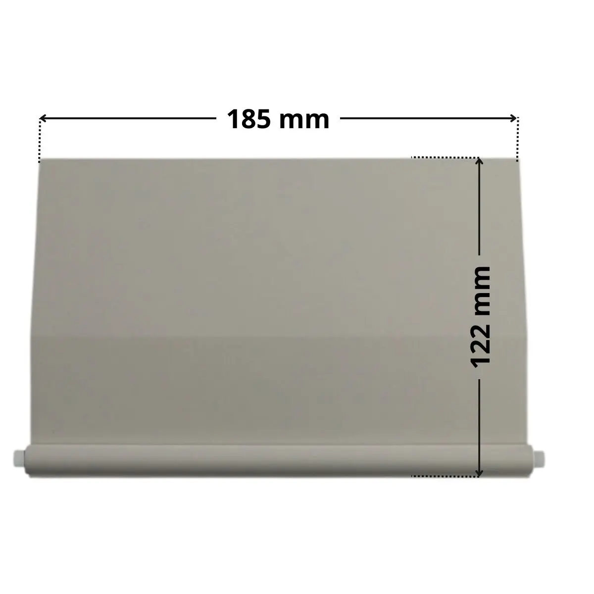 Kit composto da battente e perno, vista frontale, ricambio per skimmer 3118 e 3119 Cofies con quote dimensionali: larghezza 185 mm, altezza 122 mm