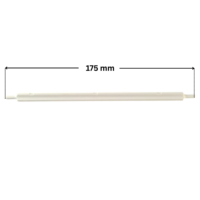 Asta ricambio per skimmer Classic Aquareva con quote dimensionali: lunghezza totale 175 mm, diametro perno 3,76 mm