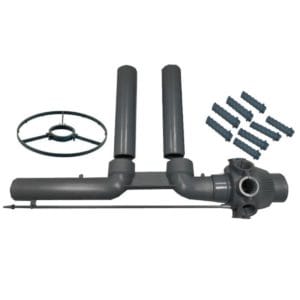 Kit collettore completo con candelotti filtranti, tubazione interna e sfiato per filtro a sabbia Side Cantabric Astralpool codice 4404180015, ricambio originale per ripristino e manutenzione filtro piscina.