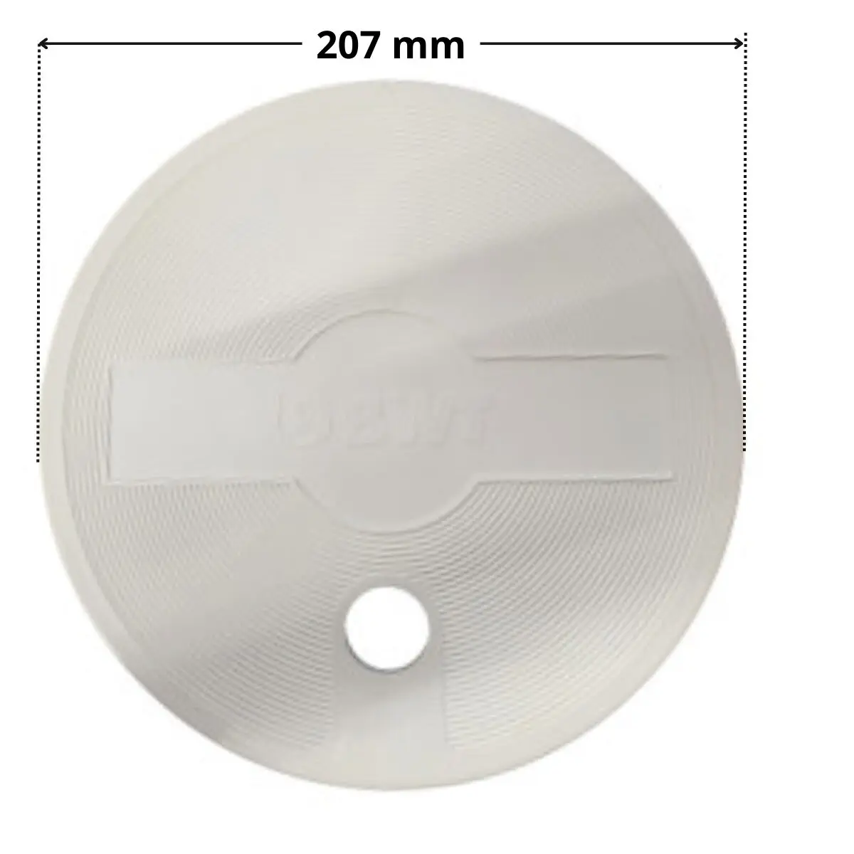 Coperchio per skimmer classic Aquareva con quote dimensionali: diametro 207mm.