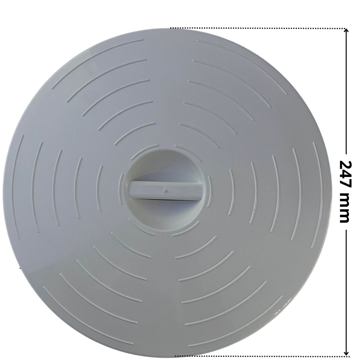 Coperchio ricambio per skimmer Classic, sfioratore dritto e sfioratore ad angolo Aqua con quote dimensionali: diametro 247 mm