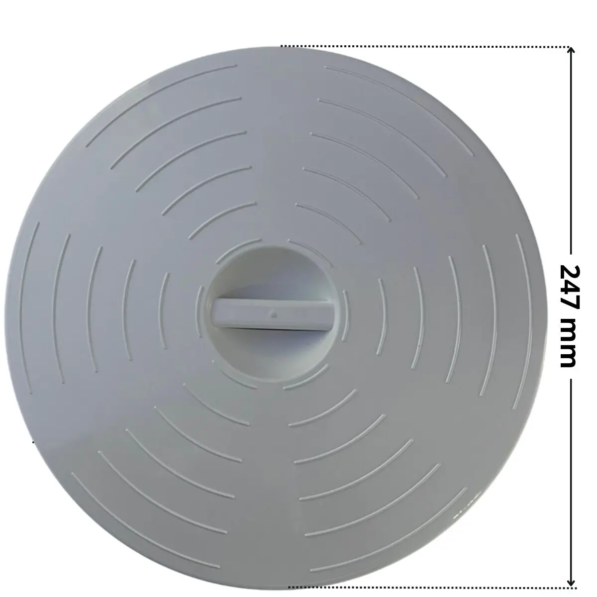 Coperchio ricambio per skimmer Classic, sfioratore dritto e sfioratore ad angolo Aqua con quote dimensionali: diametro 247 mm
