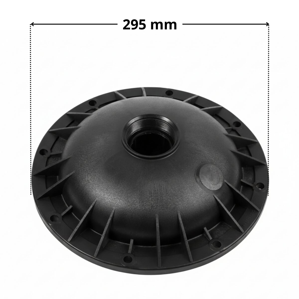 Vista da sopra del coperchio ricambio per filtro a sabbia Berlin Astralpool con quote dimensionali: diametro esterno 295 mm