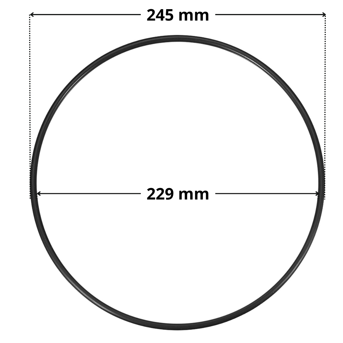 Guarnizione ricambio per filtro a sabbia Berlin Astralpool con quote dimensionali: diametro interno 229 mm e diametro esterno 245 mm