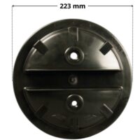 Vista superiore coperchio ricambio per filtro a sabbia Vesuvio Astralpool con quote dimensionali: diametro 223 mm