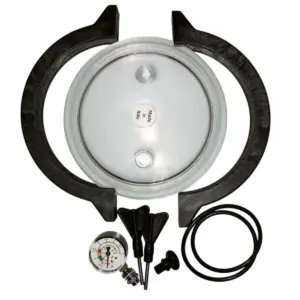 Kit composto da coperchio, fascia di chiusura, guarnizione per coperchio, manometro e sfiato ricambio per filtro a sabbia Side Aquarius Aqua