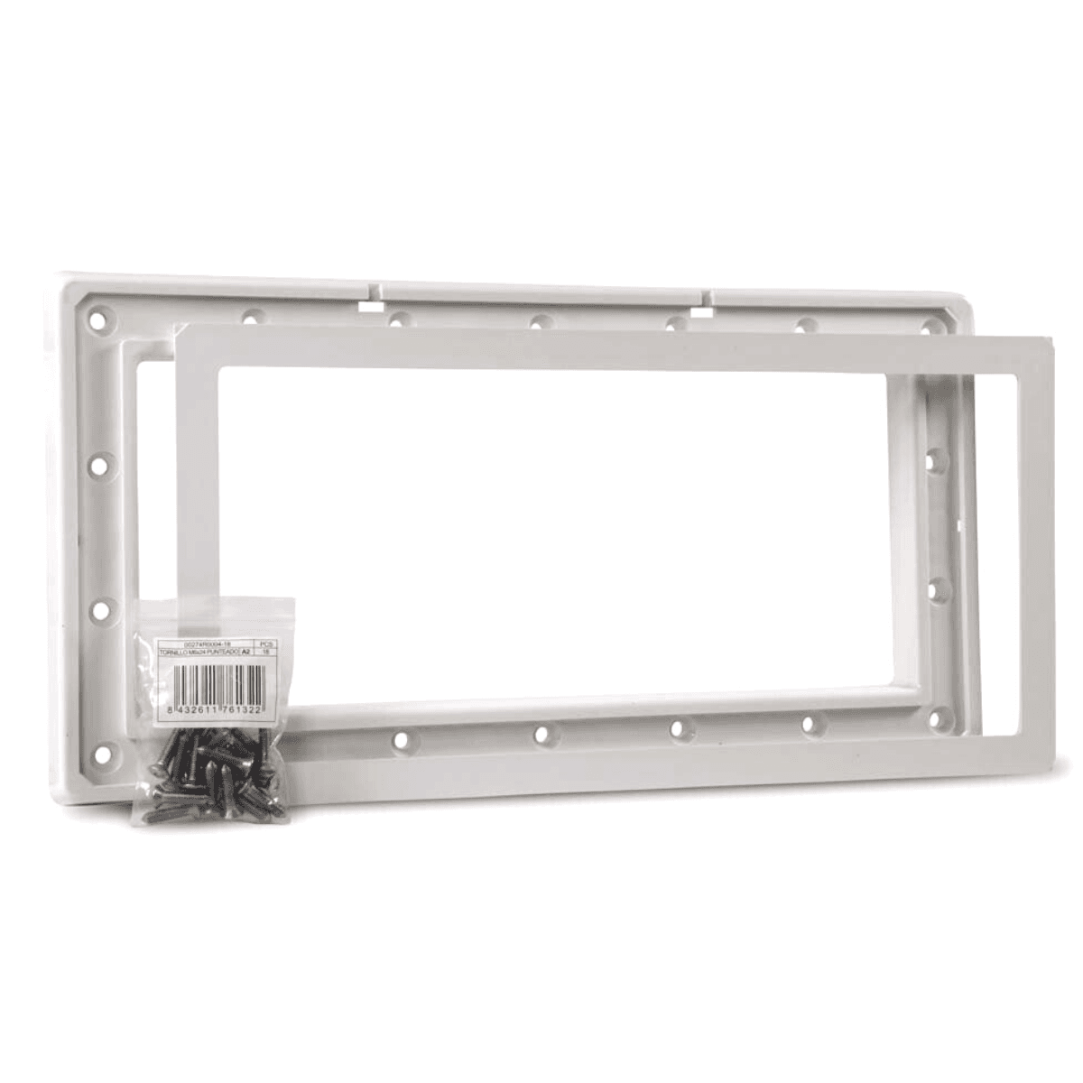 Kit composto da copriflangia flangia e viti ricambio per skimmer bocca larga, portata 17,5 litri Astralpool