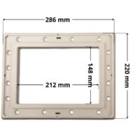 Dimensioni indicate: larghezza massima esterna 286 mm, altezza massima esterna 220 mm, larghezza massima interna del foro rettangolare 212 mm e altezza massima esterna 148 mm.