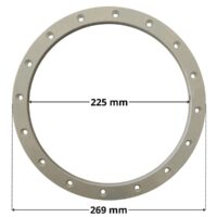 Flangia ricambio per faro subacqueo PL-PB84 Aquareva con quote dimensionali diametro esterno 269 mm diametro foro centrale 225 mm