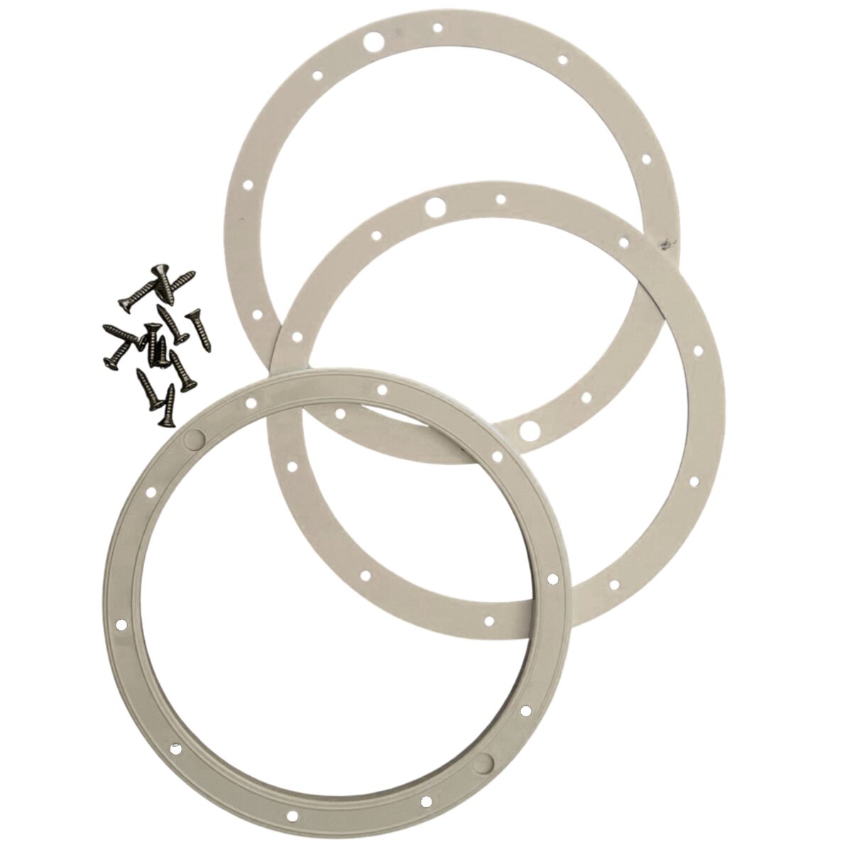 Kit composto da flangia guarnizioni e viti ricambio per faro subacqueo Elegance Weltico