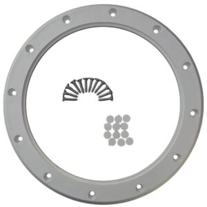 Kit composto da flangia, viti e copriviti ricambio per bocchetta pavimento regolabile 3 pollici Astralpool