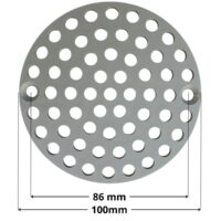 Griglia ricambio per bocchetta di mandata regolabile a pavimento Astralpool con quote dimensionali: diametro esterno 100 mm e interasse fori di fissaggio 86 mm