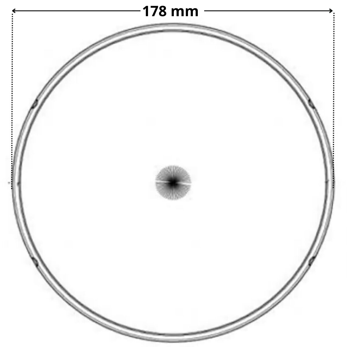 Vista laterale della lampada LED colore bianco PAR56 ricambio compatibile per faro PAR56 con quota dimensionale diametro esterno massimo 178 mm