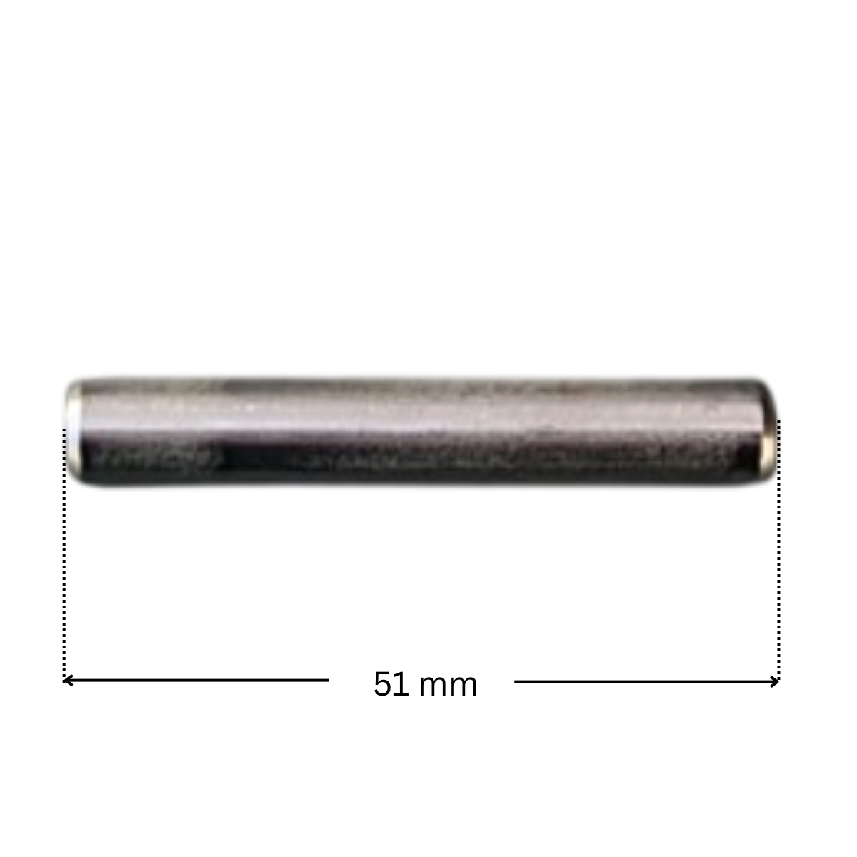 Perno in acciaio, ricambio per valvola selettrice Top e Side AstralPool con quote dimensionali: diametro esterno 7 mm, lunghezza esterna 51 mm.