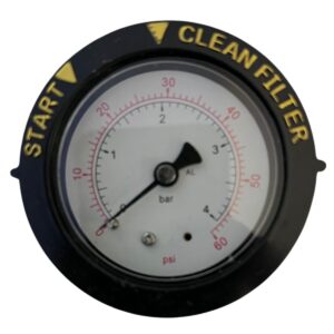 Vista frontale del manometro ricambio per filtro a sabbia Triton Pentair