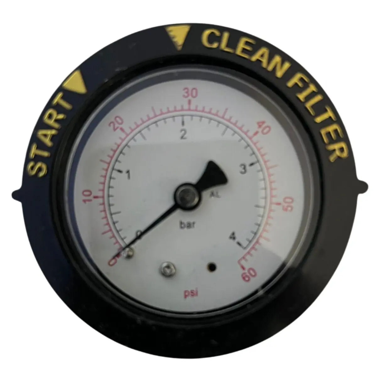 Vista frontale del manometro ricambio per filtro a sabbia Triton Pentair