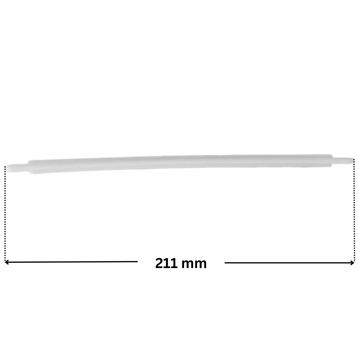 Coppia di perni per battente ricambio per skimmer bocca larga e bocca stretta, portata 15 litri Astralpool con quote dimensionali: lunghezza totale 211 mm.