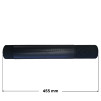 Tronchetto collegamento al bocchettone esterno tubazione interna ricambio per filtro a sabbia portata 33 mc Pool's, con quote dimansionali; lunghezza esterna totale 455 mm.