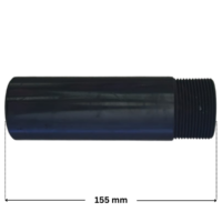 Tronchetto per collettore tubazione interna ricambio per filtro a sabbia portata 10 e 15 mc Pool's, con quote dimensionali; lunghezza esterna 155 mm.