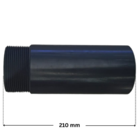 Tronchetto per collettore tubazione interna ricambio per filtro a sabbia portata 33 mc Pool's, con quote dimensionali; lunghezza esterna 210 mm.