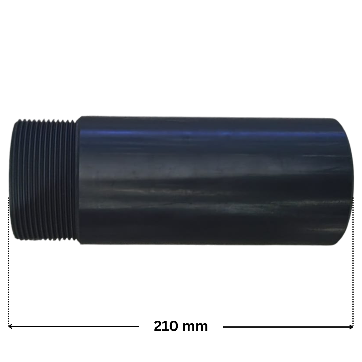 Tronchetto per collettore tubazione interna ricambio per filtro a sabbia portata 33 mc Pool's, con quote dimensionali; lunghezza esterna 210 mm.