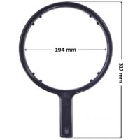 Chiave coperchio ricambio per pompe piscina Columbia, Glass Plus, Victoria Plus e Victoria Plus Silent Astralpool con quote dimensionali: diametro interno 194 mm e lunghezza esterna totale 317 mm.