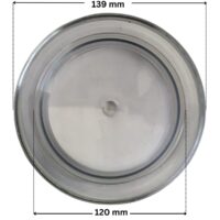 Coperchio nuovo modello ricambio per pompa piscina Silen Espa con quote dimensionali: diametro esterno 139 mm e diametro interno 120 mm.