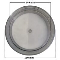 Coperchio nuovo modello ricambio per pompe piscina Tifon, Tifon 1, Silen 2 e Silen S2 Espa con quote dimensionali: diametro esterno 180 mm e diametro interno 149 mm.