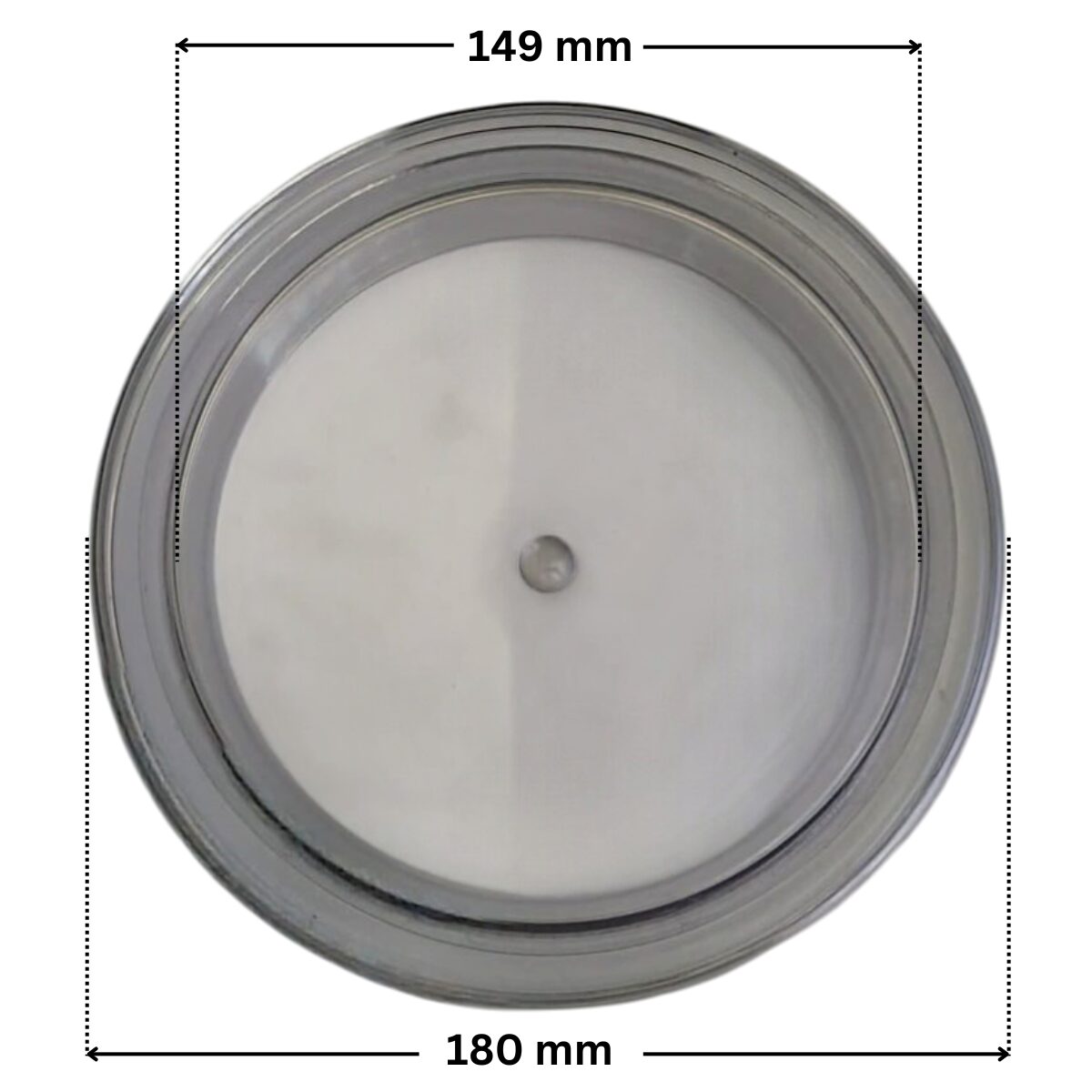 Coperchio nuovo modello ricambio per pompe piscina Tifon, Tifon 1, Silen 2 e Silen S2 Espa con quote dimensionali: diametro esterno 180 mm e diametro interno 149 mm.