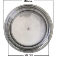 Coperchio ricambio per pompa piscina Silen S Espa con quote dimensionali: diametro esterno 140 mm e diametro interno 123 mm.