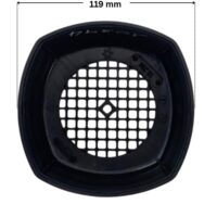 Coperchio ventola ricambio per pompa piscina Iris Espa con quote dimensionali: diametro esterno 119 mm.