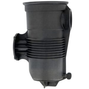 Vista laterale del corpo prefiltro ricambio per pompa piscina Challenger Pentair