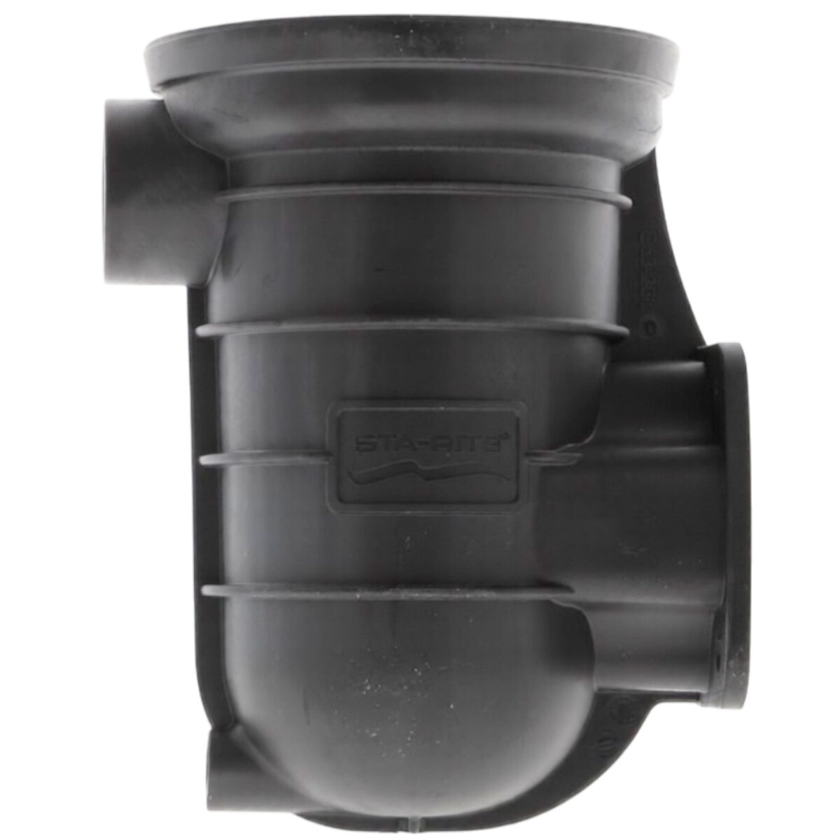 Vista laterale del corpo prefiltro ricambio per pompa piscina Sta-Rite 5P2R e La Sta-Rite Pentair