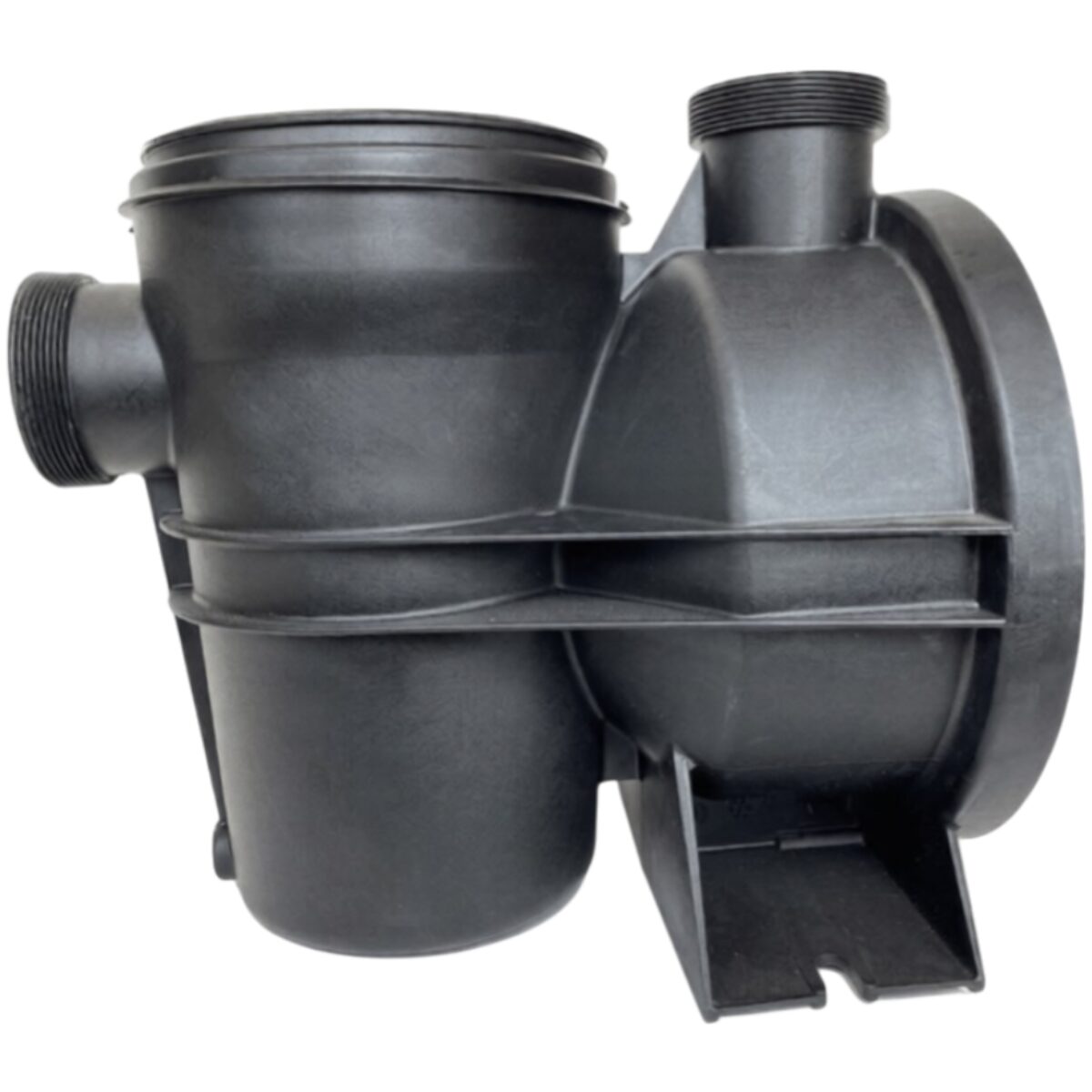 Vista laterale del corpo prefiltro ricambio per pompe piscina Silen 2 e Silen S2 Espa