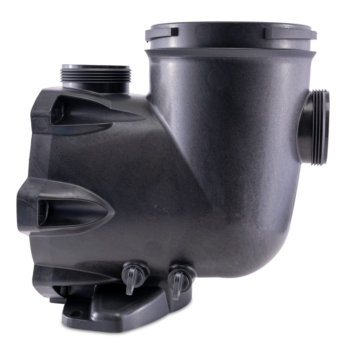 Vista laterale del corpo prefiltro ricambio per pompe piscina Tri-star Hayward