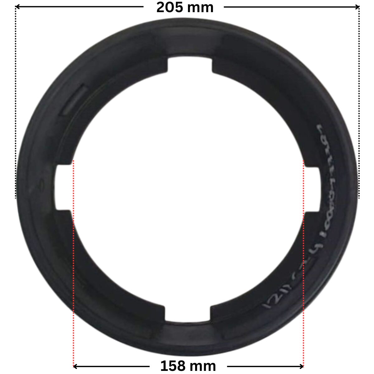 Ghiera coperchio ricambio per pompe piscina Silen 2, Tifon e Tifon 1 Espa con quote dimensionali: diametro esterno 205 mm e diametro interno 158 mm.