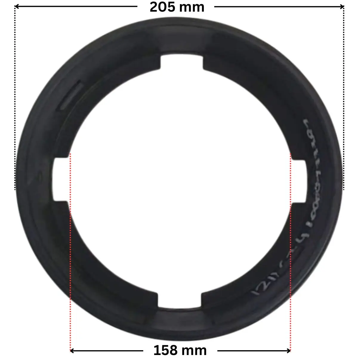 Ghiera coperchio ricambio per pompe piscina Silen 2, Tifon e Tifon 1 Espa con quote dimensionali: diametro esterno 205 mm e diametro interno 158 mm.