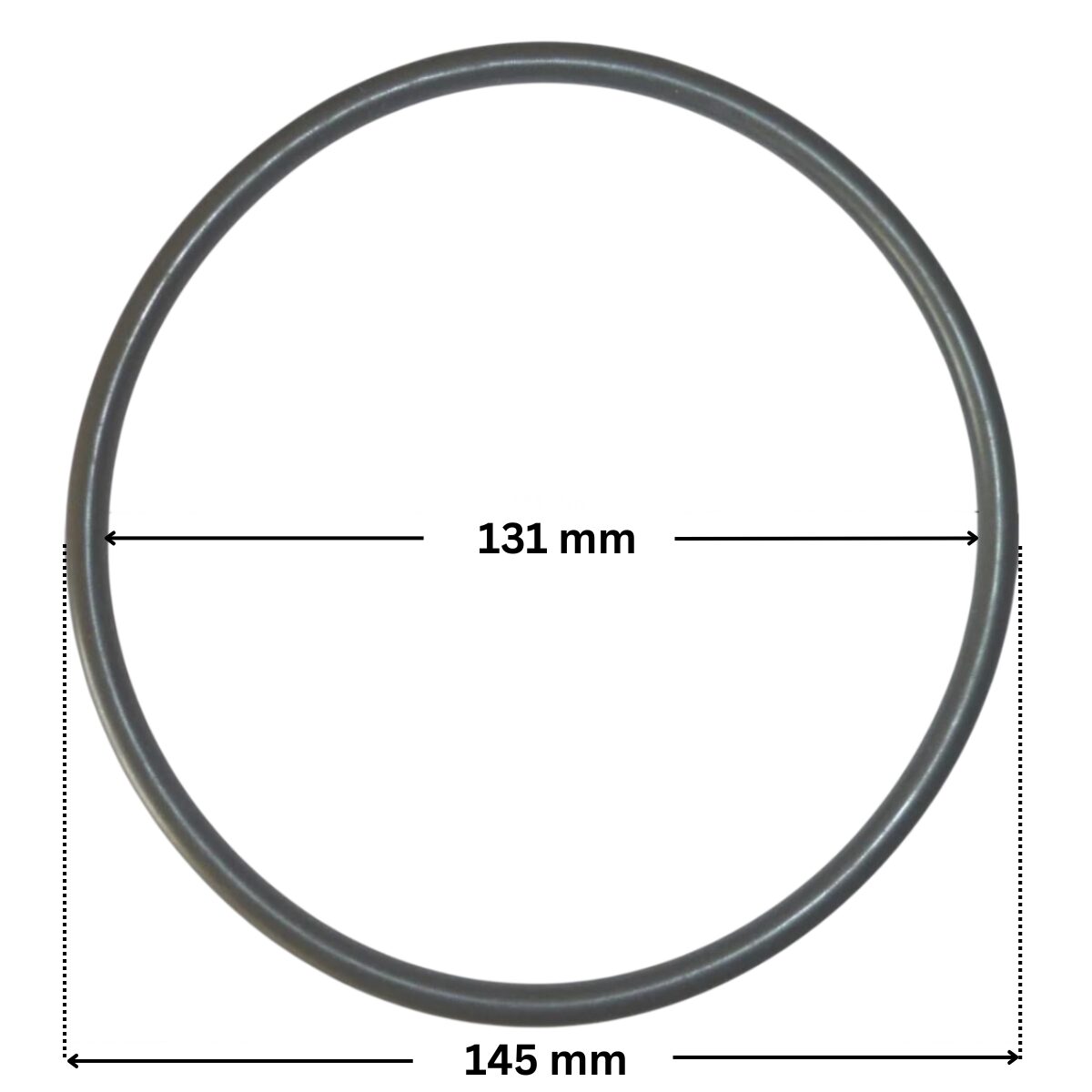 Guarnizione coperchio ricambio per pompa piscina Nocchi Swimmey Pentair con quote dimensionali: diametro interno 131 mm e diametro esterno 145 mm.