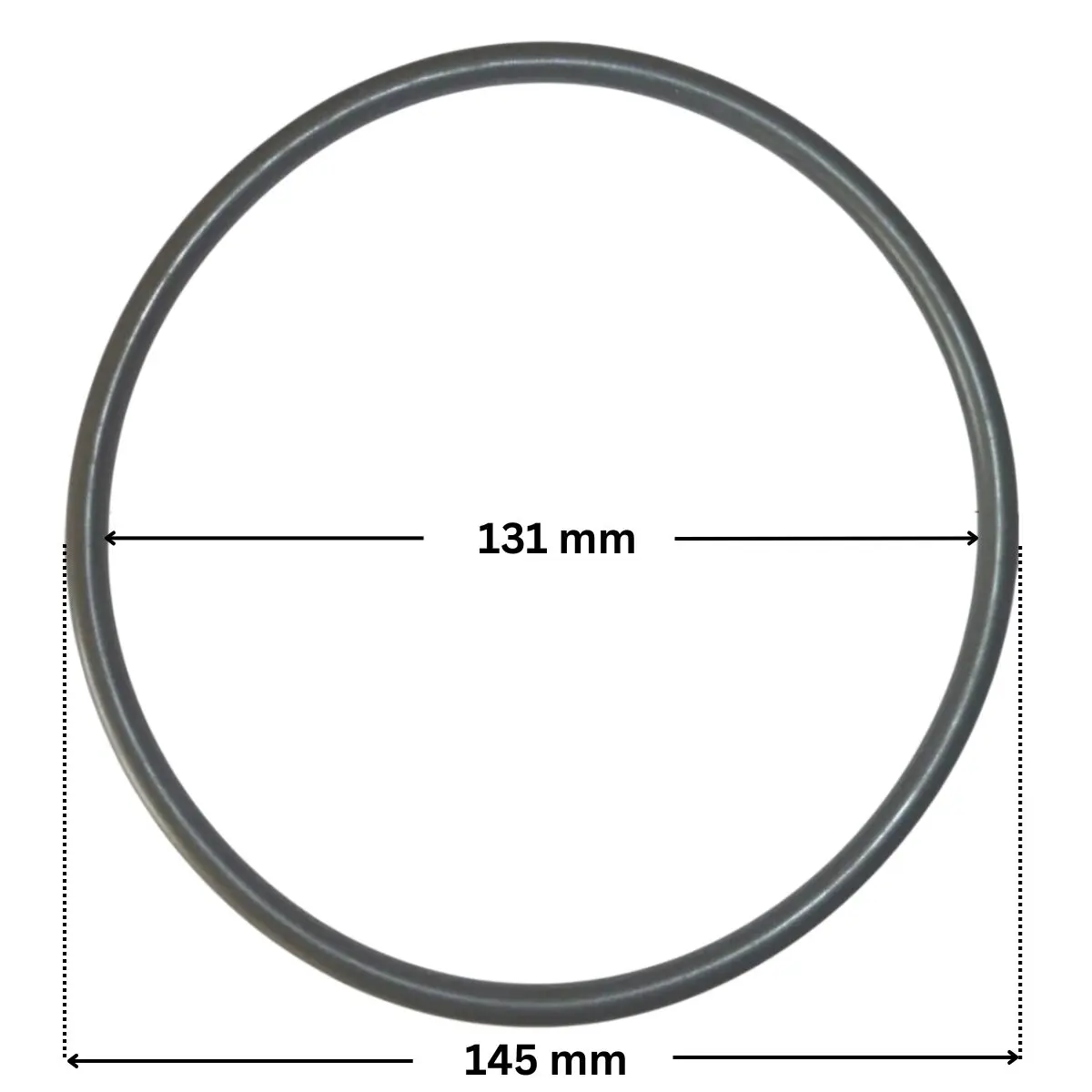 Guarnizione coperchio ricambio per pompa piscina Nocchi Swimmey Pentair con quote dimensionali: diametro interno 131 mm e diametro esterno 145 mm.
