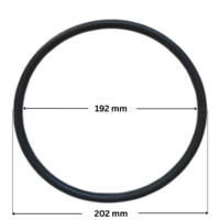 Guarnizione coperchio ricambio per pompa piscina Optima Saci con quote dimensionali: diametro interno 104 mm e diametro esterno 110 mm.