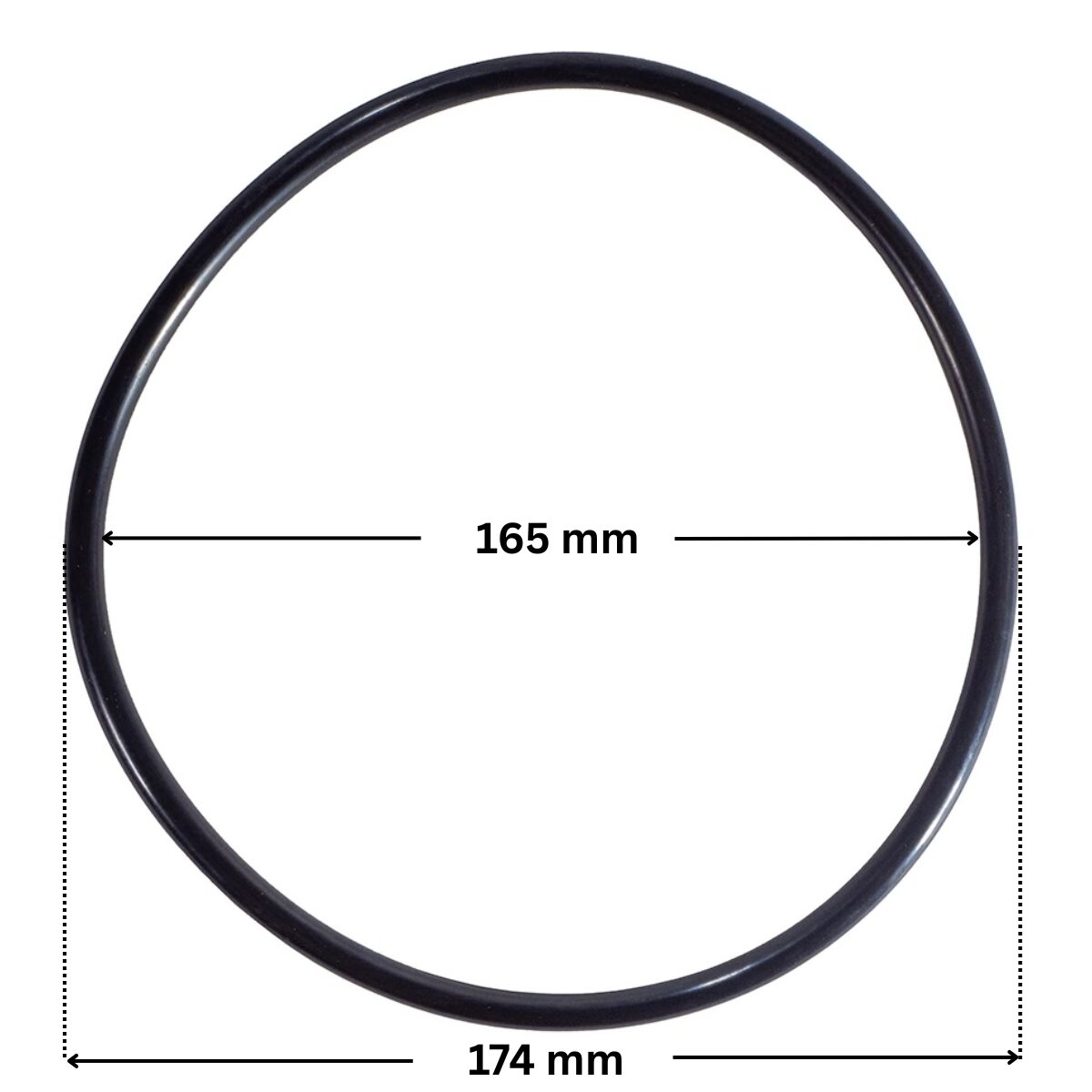 Guarnizione coperchio ricambio per pompe piscina Sta-Rite 5P6R e La Sta-Rite HD Pentair con quote dimensionali: diametro interno 165 mm e diametro esterno 174 mm.
