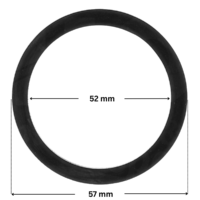 Guarnizione diffusore ricambio per pompe piscina Iris Espa con quote dimensionali: diametro interno 52 mm e diametro esterno 57 mm.
