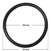 Guarnizione diffusore ricambio per pompa piscina Tri-star Hayward con quote dimensionali: diametro esterno 70 mm e diametro interno 60 mm.