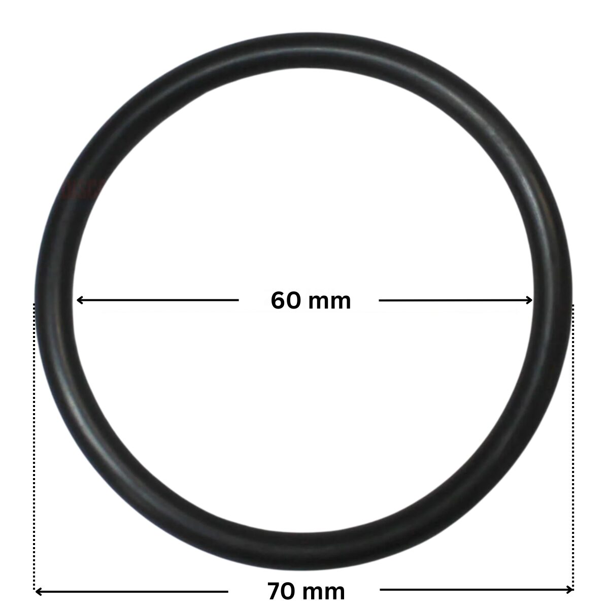 Guarnizione diffusore ricambio per pompa piscina Tri-star Hayward con quote dimensionali: diametro esterno 70 mm e diametro interno 60 mm.