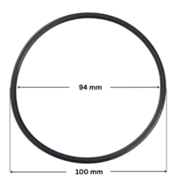 Guarnizione diffusore ricambio per pompe piscina Kapri Kripsol e HCP3800 Hayward con quote dimensionali: diametro esterno 100 mm e diametro interno 94 mm.