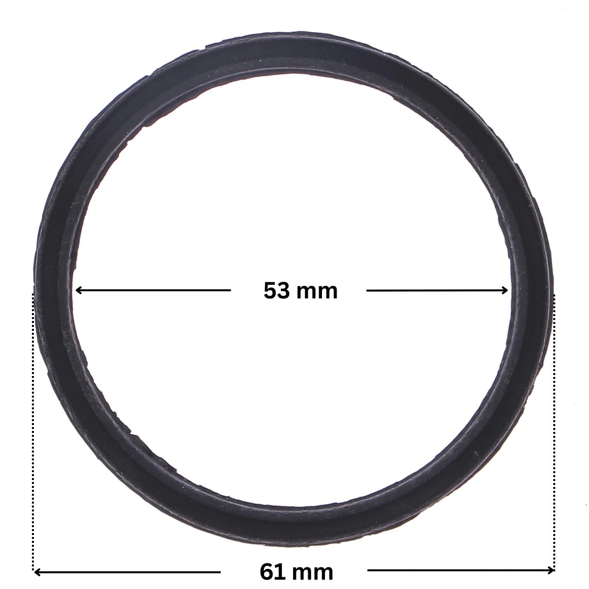 Guarnizione diffusore ricambio per pompe piscina Koral e Epsilon Kripsol con quote dimensionali: diametro interno 53 mm e diametro esterno 61 mm.